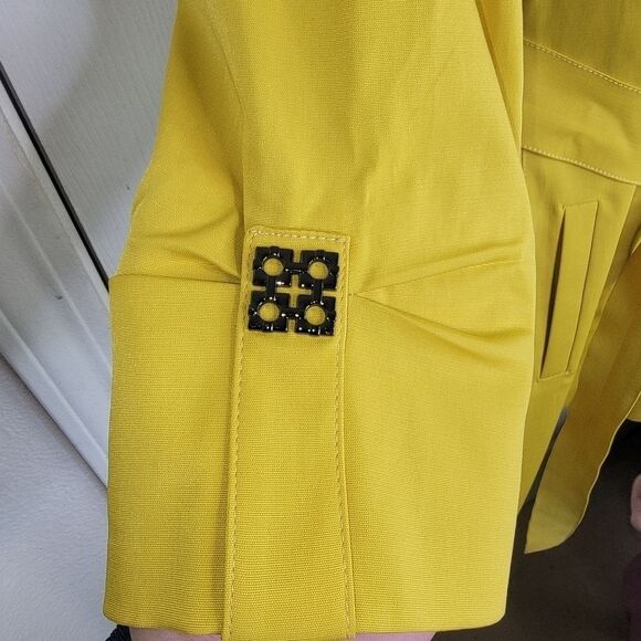Renata Collection By Ozyil gold button-up trench coat euro 42 (medium) - Picture 3 of 9